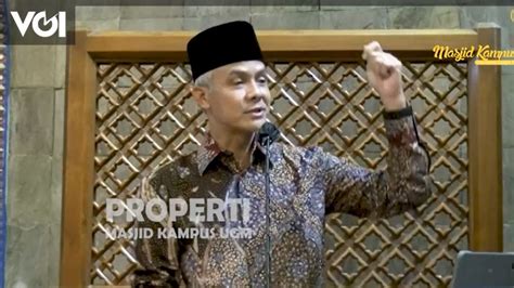 Disambut Spanduk SAVE WADAS Saat Ceramah Di Masjid UGM Ganjar