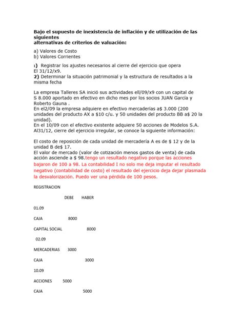 Caso De Aplicacion Nº6 Descargar Gratis Pdf Compartir Finanzas Valor Neto