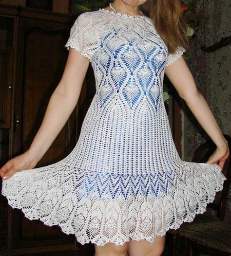 con volado de piñas Vestidos tejidos a crochet Vestidos tejidos