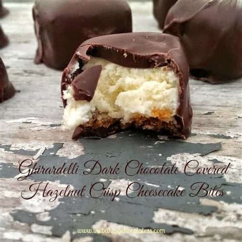 {Ghirardelli} Dark Chocolate Covered Hazelnut Crisp Cheesecake Bites ...