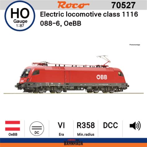 ROCO HO 70527 Electric Locomotive Class 1116 088 6 OeBB DCC Sound