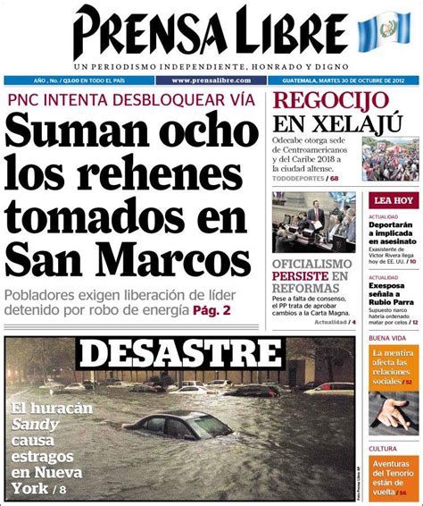 Periódico Prensa Libre Guatemala Periódicos De Guatemala Edición De