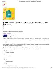 Project Management CHALLENGE 1 WBS Resource And Schedule 14 Pdf 7