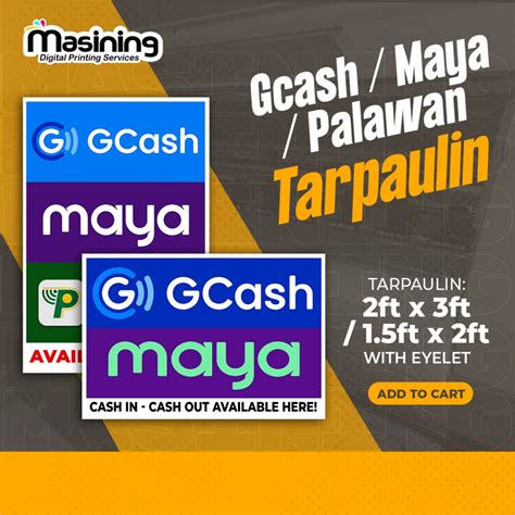 Gcash Maya Palawan Business Tarpaulin 3ft X 2ft 1 5ft X 2ft