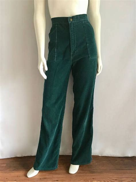 Vintage Women S 80 S Green Corduroy Pants High Corduroy Pants Vintage Ladies Pants For Women