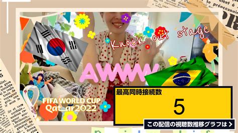 ライブ同時接続数グラフ『同時視聴 W杯 韓国対ブラジル戦📣 超大決戦を応援したいの巻🐈 Go South Korea🇰🇷 English・japanese Chat Available💬