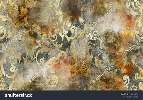 Digital Printing Textile Pattern Wallpaper Colorful Stock Illustration