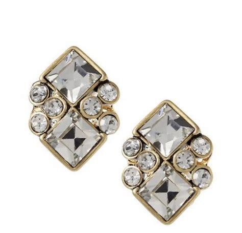 Banana Republic Jewelry | Crystal Cluster Stud Earrings, Grey/Black ...