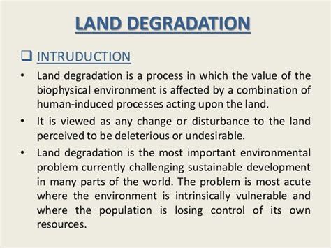 Ppt Of Land Degradation