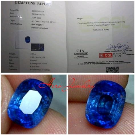 Jual Cgl Certified No Heat Royal Blue Safir Ceylon Sapphire Srilanka