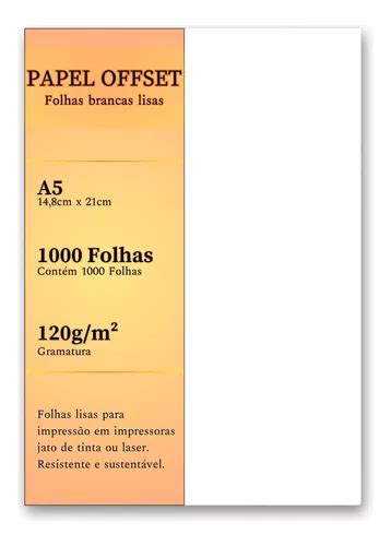 Papel Offset A5 Branco 1000 Folhas Sulfite 120g Chambril Top Frete grátis