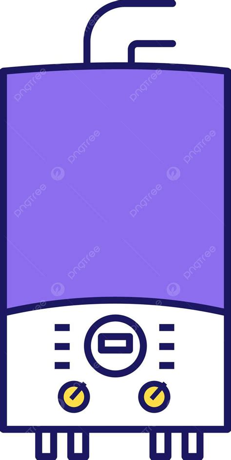 Electric Heating Boiler Color Icon Temperature Apparatus Logo Vector