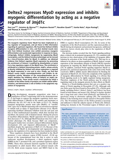 PDF Deltex2 Represses MyoD Expression And Inhibits Myogenic