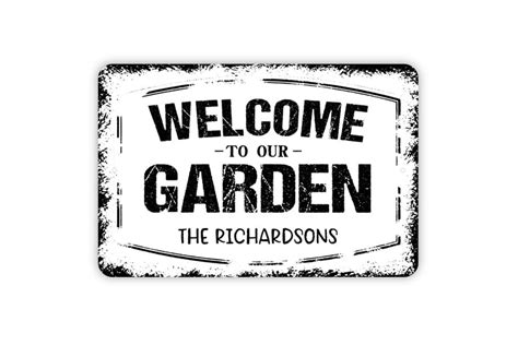 Welcome To Our Garden Sign Metal Wall Art Indoor Or Outdoor Size