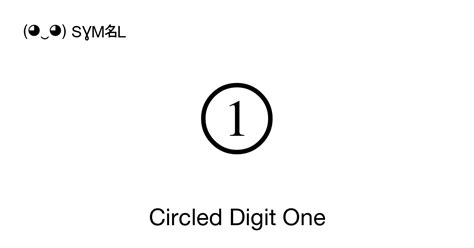 ① Circled Digit One Unicode Number U 2460 Symbol Meaning Copy