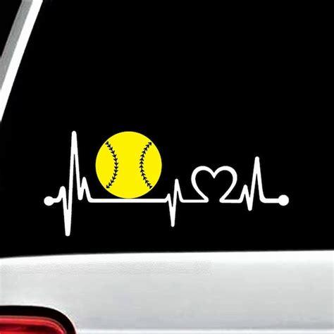 Softball Car Decal Etsy