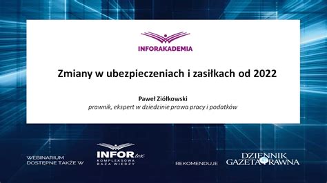 Webinarium Zmiany W Ubezpieczeniach I Zasi Kach Od Youtube