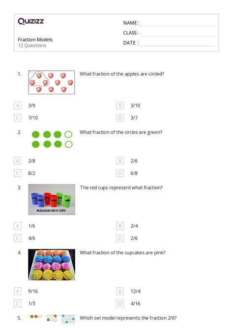 50+ Fraction Models worksheets for 4th Year on Quizizz | Free & Printable