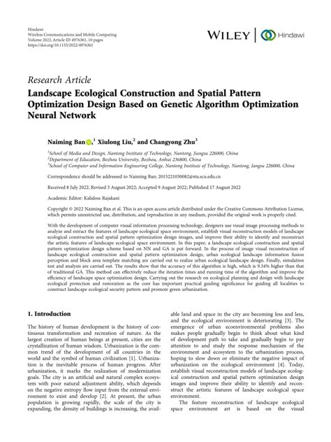 Pdf Landscape Ecological Construction And Spatial Pattern