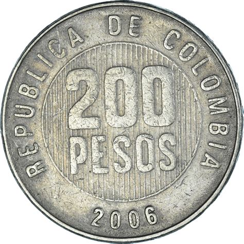 Coin Colombia 200 Pesos 2006 South American Coins