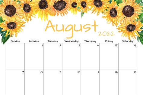 Cute August Calendar Printable Jonis Mahalia