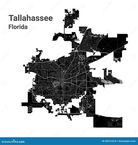 Tallahassee City Map Capital Of The Usa State Of Florida Municipal