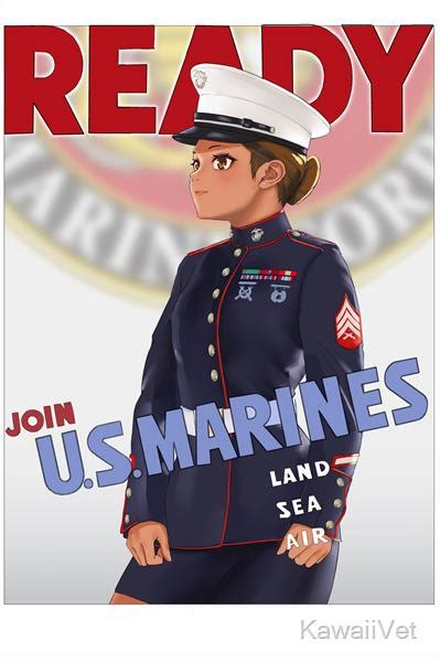 Ready Anime Marines Recruiting Poster By Kawaiivet