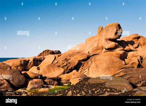 Cote de Granit Rose, ocean beach in sunny day Stock Photo - Alamy