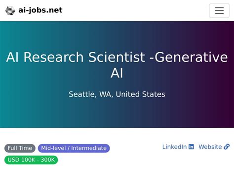 [HIRING] AI Research Scientist -Generative AI in Seattle, WA, United ...