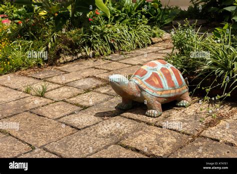 Turtle Statue In The Park Stock Photo Alamy