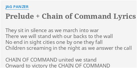 Prelude Chain Of Command Lyrics By Jag Panzer They Sit In Silence