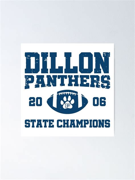 Dillon High Panthers Football State Champions Poster For Sale By