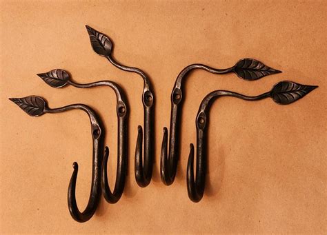 Hand Forged Leaf Hooks Made To Order Etsy