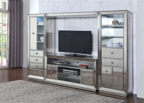 Mirrored Entertainment Center Tv Stands And Entertainment Centers