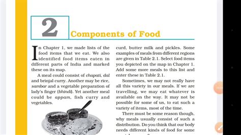 Ncert Science Class 6 Chapter 2 Components Of Food Part 1 Youtube