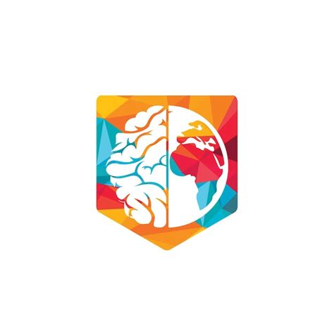 Plantilla De Logotipo De Vector De Cerebro Mundial Vector Premium