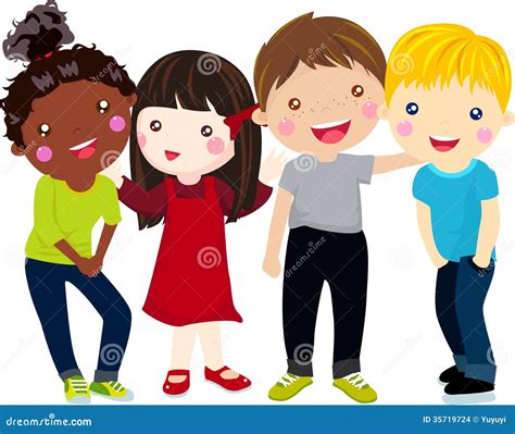 Group of kids having fun stock vector. Image of healthy - 35719724