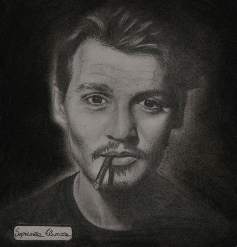 Johnny Depp Pencil And Charcoal Drawing 1 1 Original Catawiki