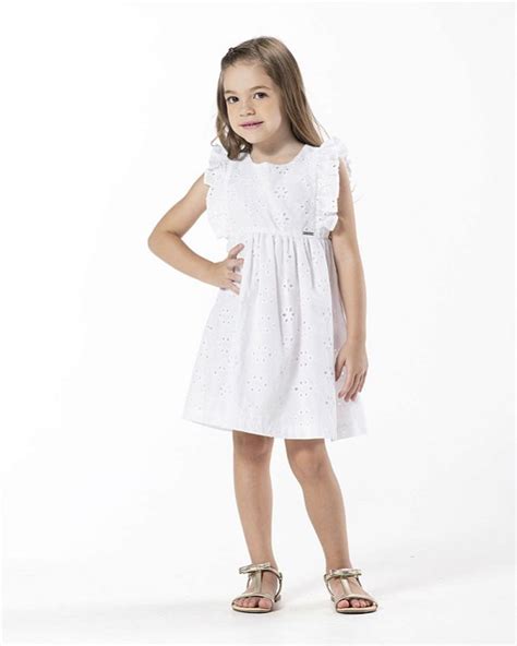 Vestido Infantil Menina Laise Branco Vrasalon Since