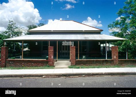 Brisbane Queensland Australia Bungalow In Suburb Stock Photo Alamy