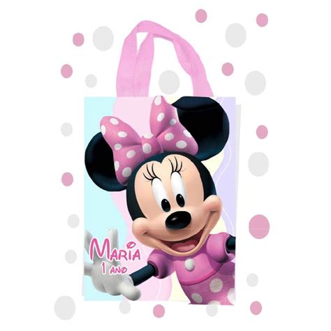 Bolsa Personalizada Ecobag Do Minnie Rosa Para Festa Fazemos Qualquer