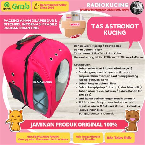 Tas Astronot Ransel Pet Cargo Carrier Travel Anjing Kucing Transparan