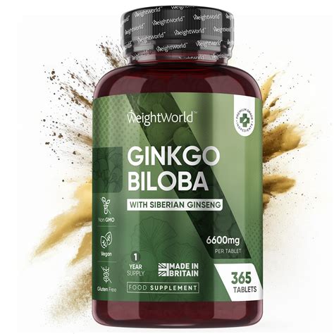 Ginkgo Biloba 6000mg And Ginseng 600mg Per Tablet 365 High Strength Vegan Ginkgo Biloba Tablets