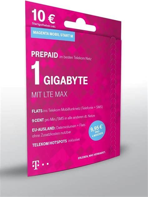 T Mobile Telekom Magentamobil Prepaid M Sim Karte Ohne Vertragsbindung