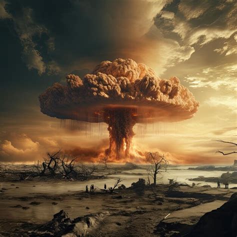 Premium AI Image | Mushroom cloud from a nuclear explosion