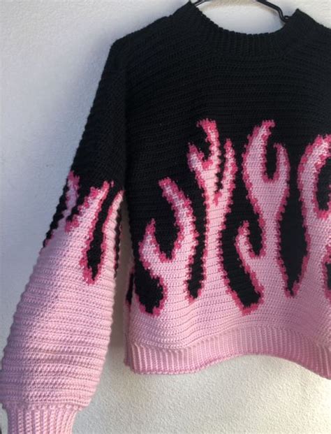 On Fire Sweater Crochet Pattern Ribblr Ganchillo Ropa Ropa