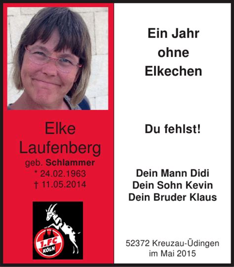 Traueranzeigen Von Elke Laufenberg Aachen Gedenkt