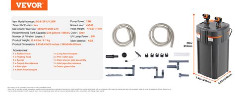 Vevor Filtro De Acuario Gph Filtro De Etapas De Galones