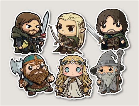 Lord Of The Rings Stickers Lotr Stickers Lotr Gifts Fellowship Set