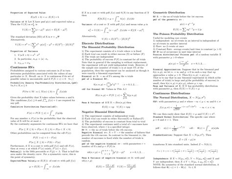 Statistics Cheat Sheet Formulas Download Printable Pdf Templateroller